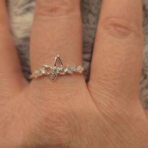 Sterling Silver Cubic Zirconia Butterfly Ring Brand New In Box